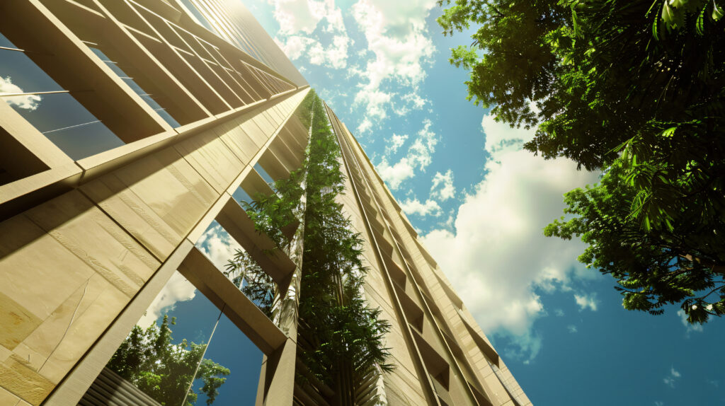building-with-sky-that-has-word-trees-it